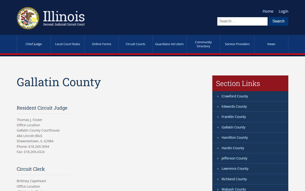 Gallatin County court records after arrest Second Judicial Circuit contacts